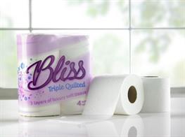 Bliss Triple Quilted Luxury Toilet Roll 10x4 Pack