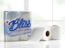 Bliss Double Quilted Luxury Toilet Roll 10x4 Pack